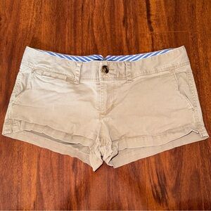American Eagle Women’s 8 Khaki Low Rise Y2K Micro Mini Booty Shorts